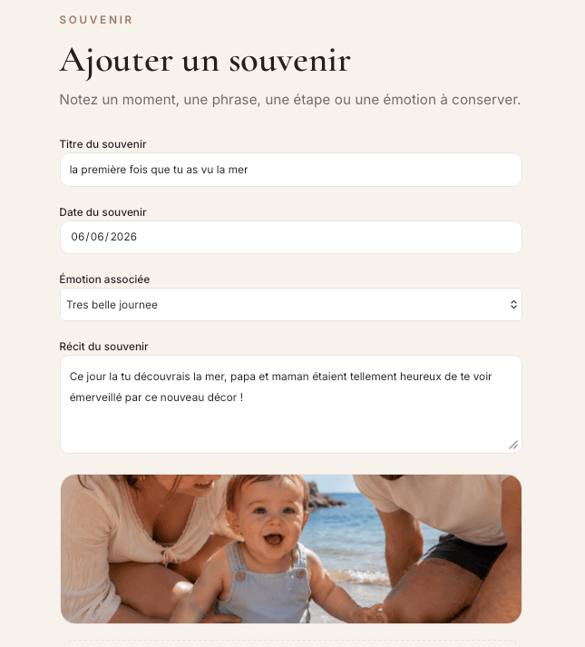 Ajouter un souvenir